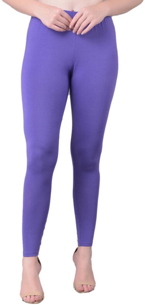 Bright Ankle Length Leggings For Women Cotton Hot Chocolate AND DarK Pink