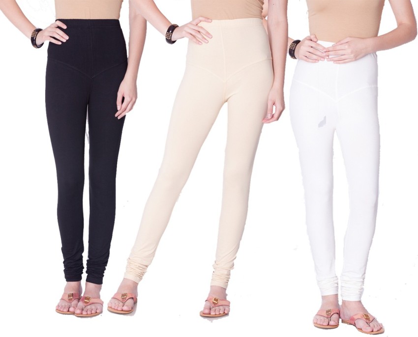 10% OFF on Dollar Missy Leggings- Pack Of 3 (cream, Blue And Pink) on  Snapdeal