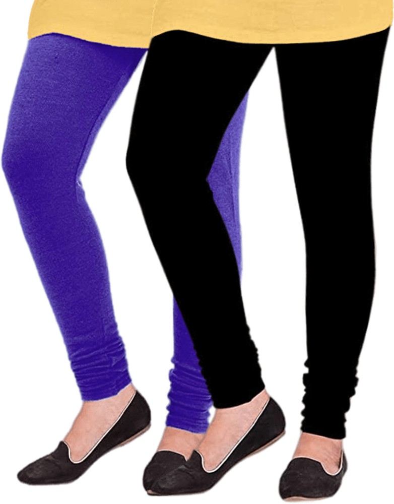 Buy online Blue Solid Ankle Length Legging from Capris & Leggings