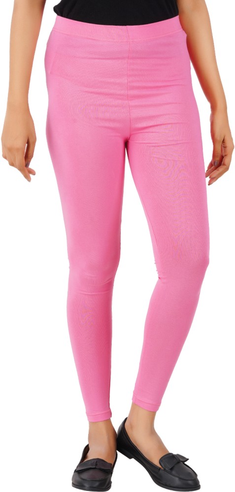 Buy Indian Flower Women Pink Solid Ankle Length Western Wear Legging Online  at Best Prices in India - JioMart.
