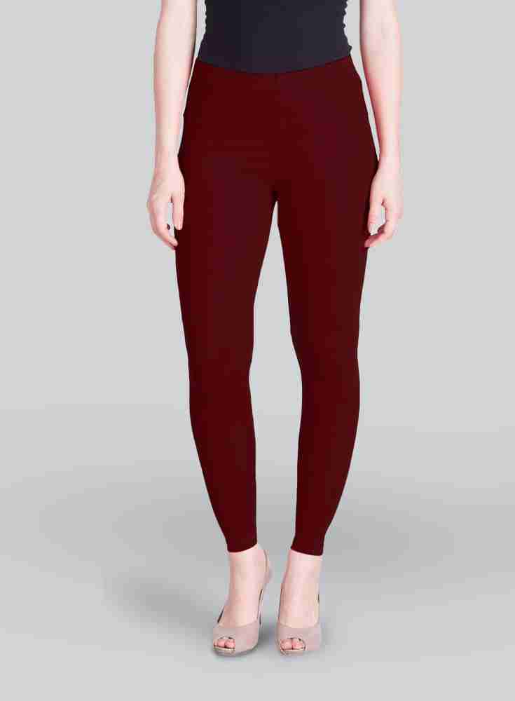 Lyra Brown Cotton Ankle Length Leggings