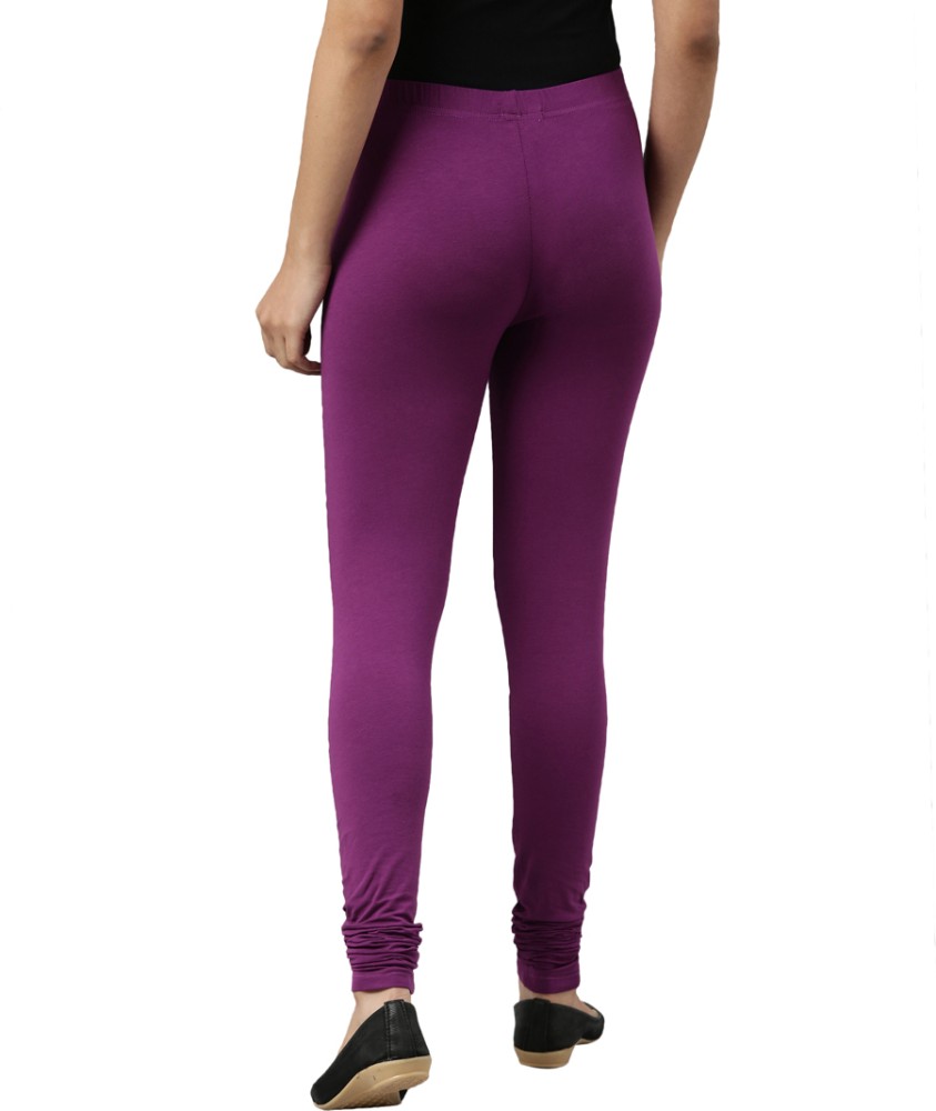 Go Colors Women Lavender-Coloured Solid Slim-Fit Churidar-Length Leggings  Price in India, Full Specifications & Offers
