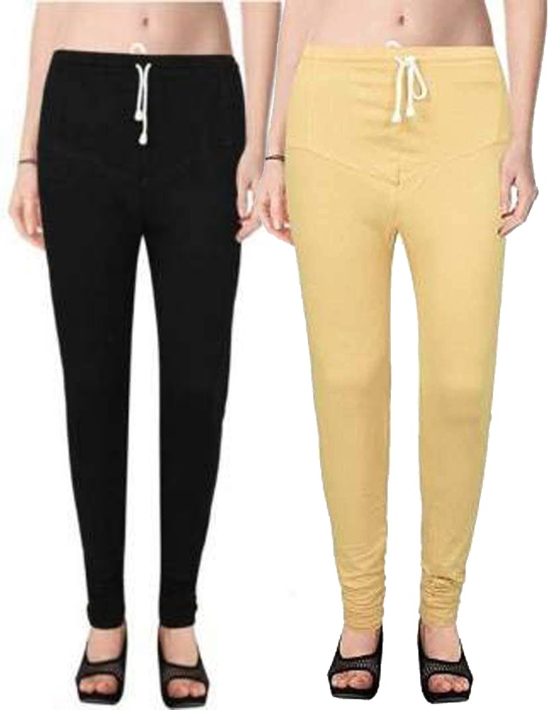 Cotton Lycra Leggings for Women High Waist Free Size Indian Chudidar  Legging Yellow