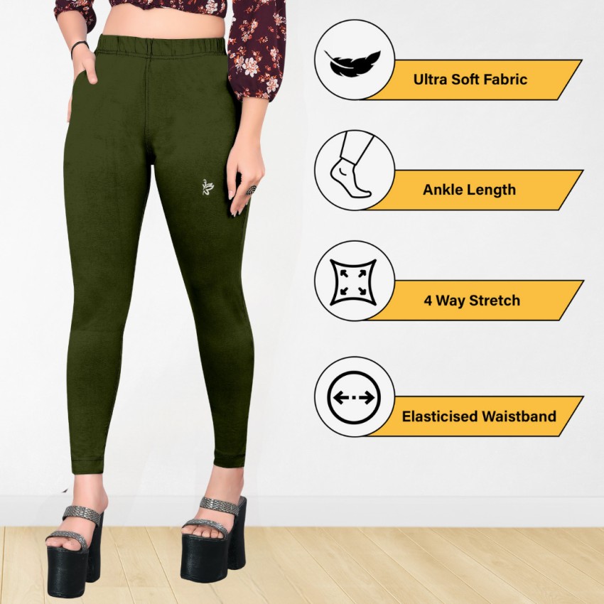 Stylish Cotton Comfort, Ankle-Length Leggings For Women