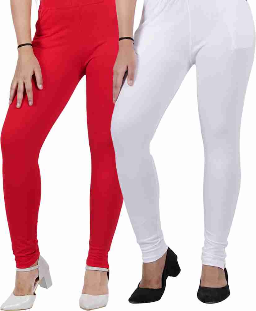 AKSA Ankle Length Ethnic Wear Legging (White, Black, Solid) with Pocket