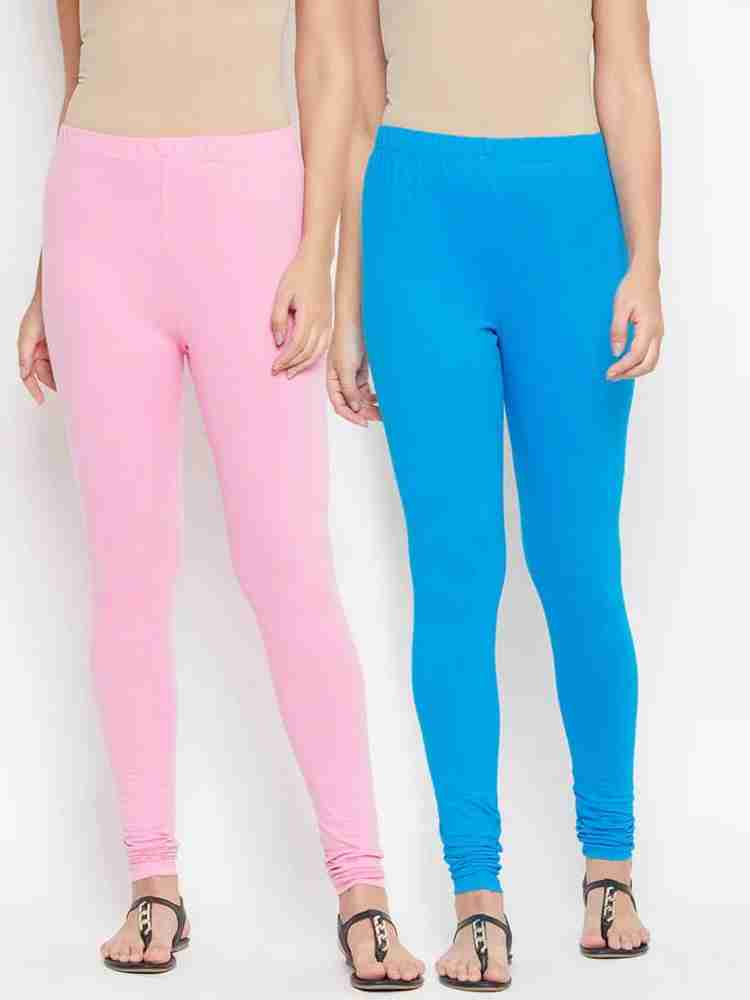 Cotton Lycra Leggings Churidar Comfortable Stylish and Soft Legging and  Pant Pack of 2 Pink, Yellow