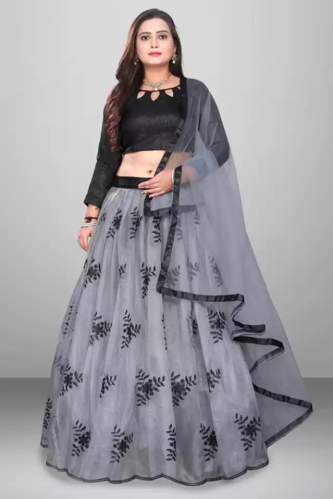 Grey shop black lehenga