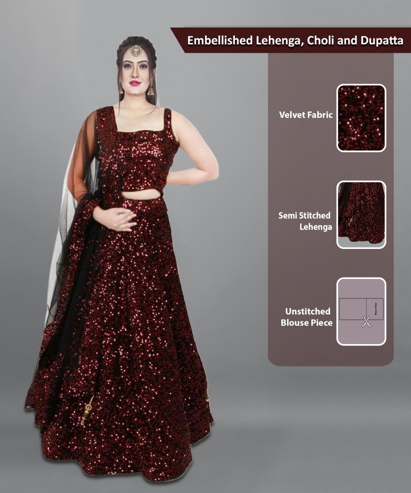 Flipkart velvet lehenga best sale