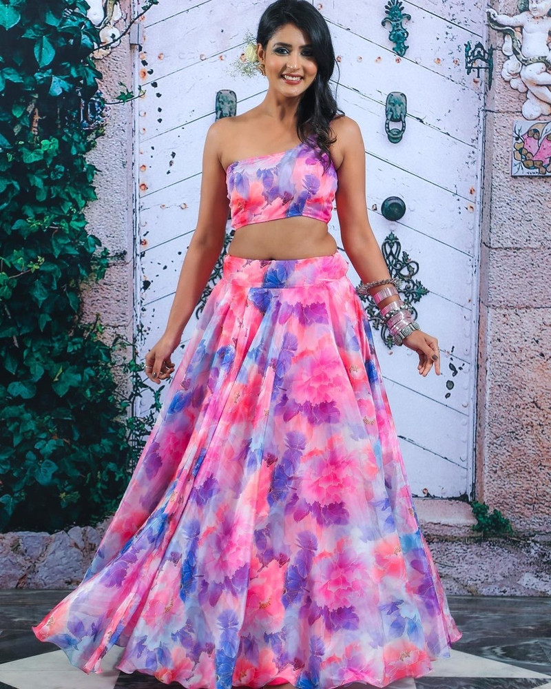 LTC Floral Print Self Design Stitched Lehenga Choli Buy LTC