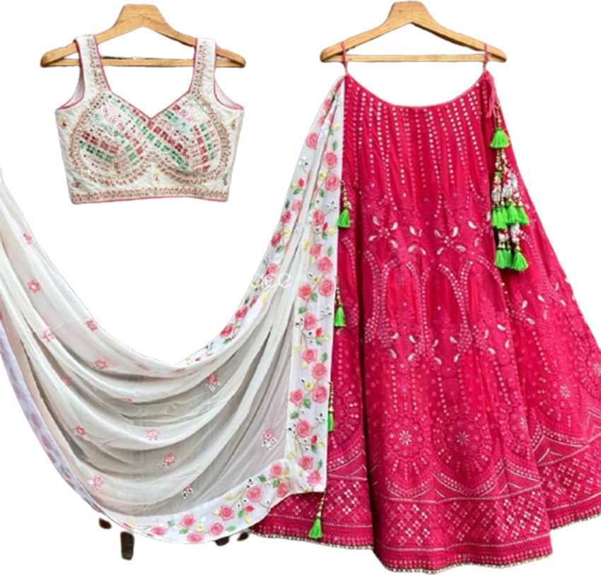 Pink shop lehenga snapdeal