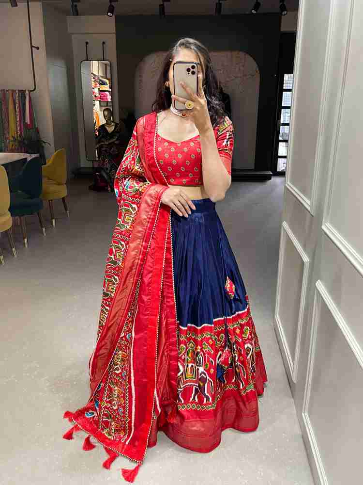 Blue and red lehenga choli store