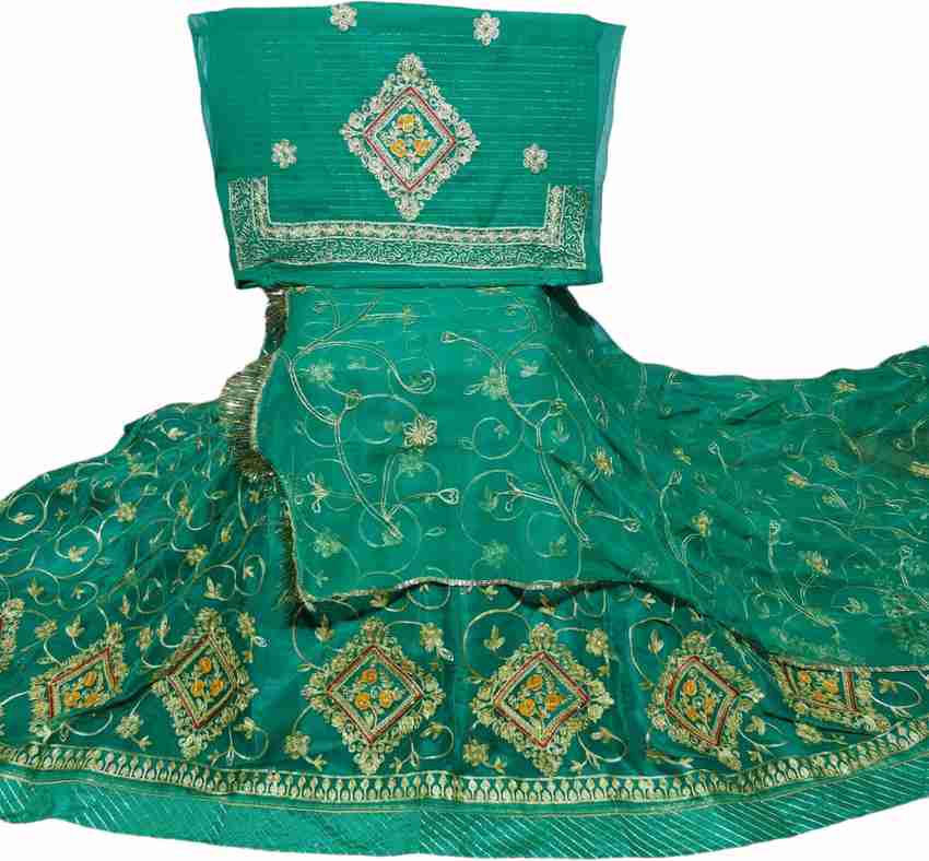 MANTUSHTI Embroidered Semi Stitched Rajasthani Poshak Buy
