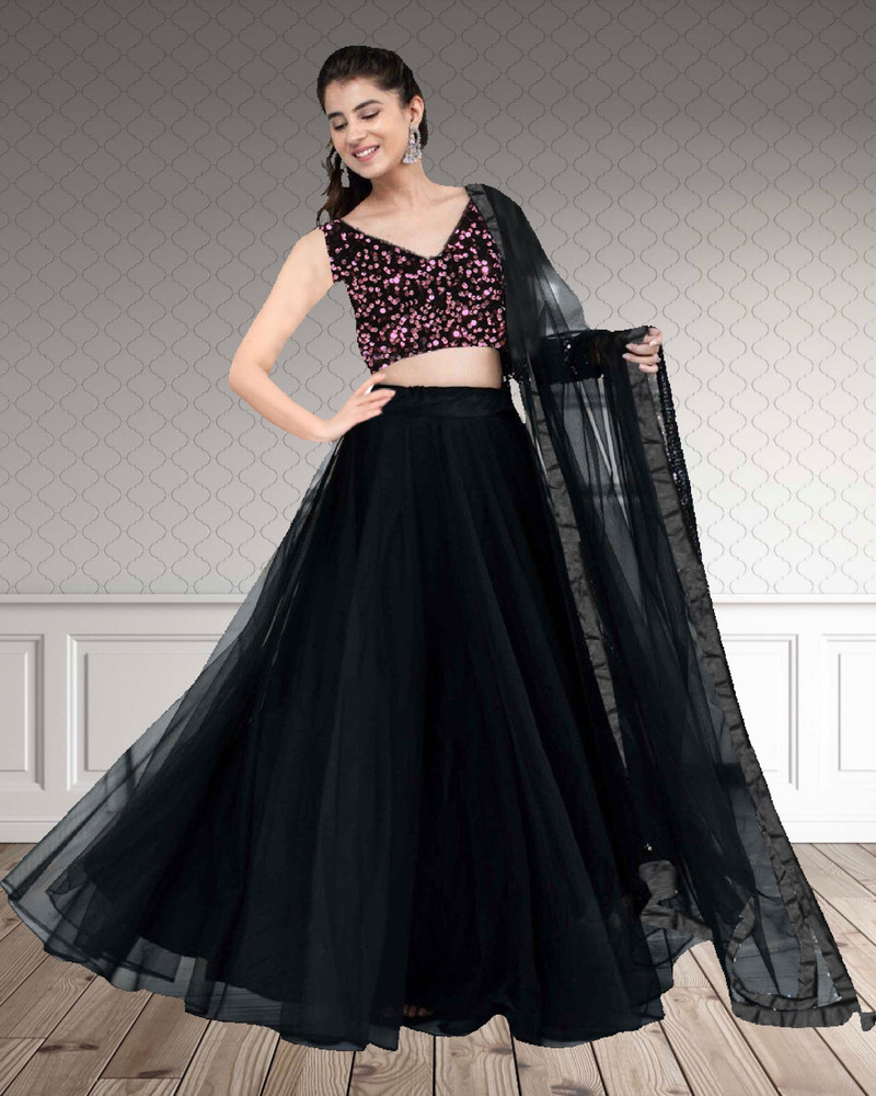 Buy IIDAM Girls Designer Lehenga Choli with Dupatta Set for Girls | Kids Lehenga  Choli | Full Stitched Lehenga Choli Set | Readymade Lehenga Choli |  fluorescent Color Lehenga (SkyBlue, 4-5 Years) at Amazon.in