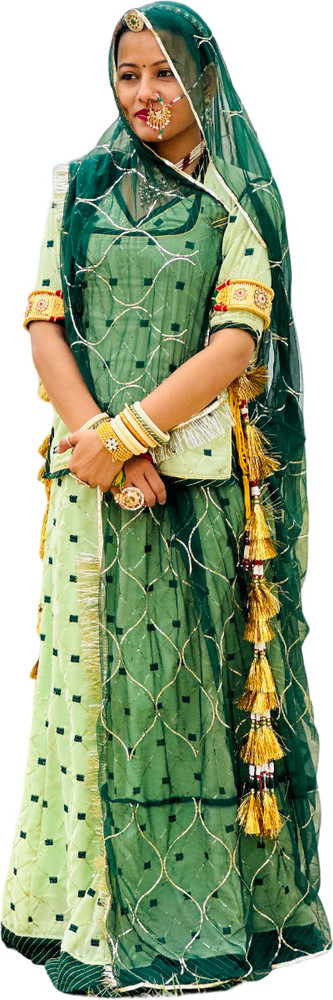 ZONFAB Embroidered Semi Stitched Rajasthani Poshak Buy ZONFAB