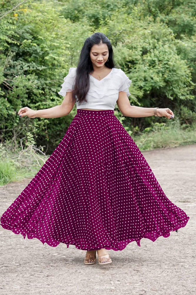 Short top and long skirt on sale