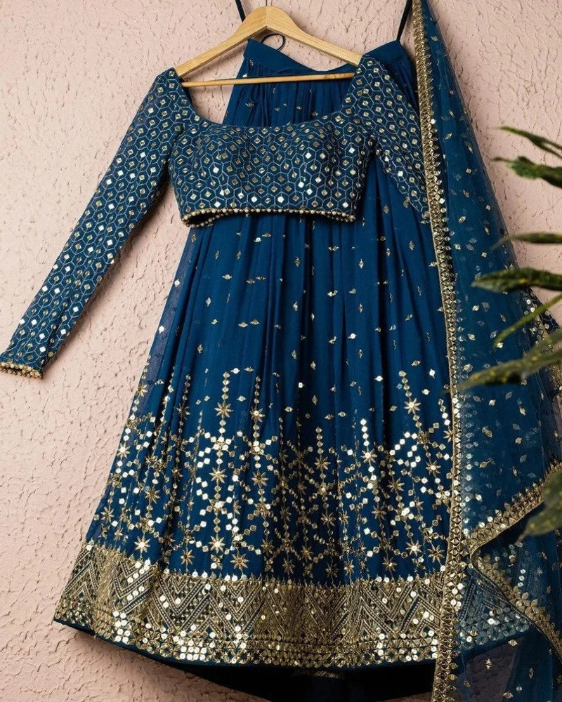 Blue lehenga sales choli flipkart