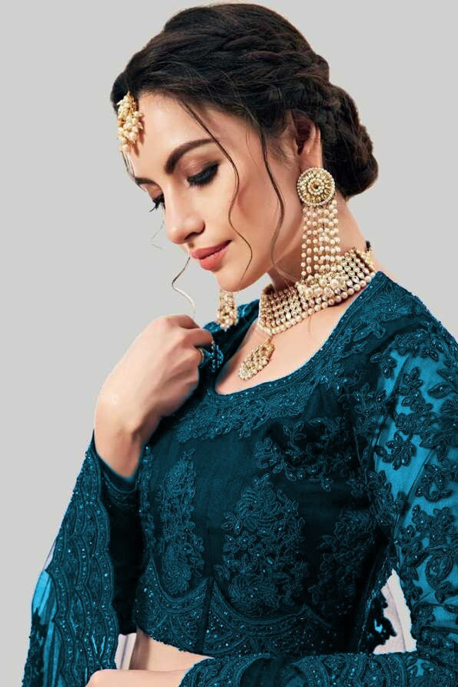Swizybeauty Embroidered Semi Stitched Lehenga Choli Buy