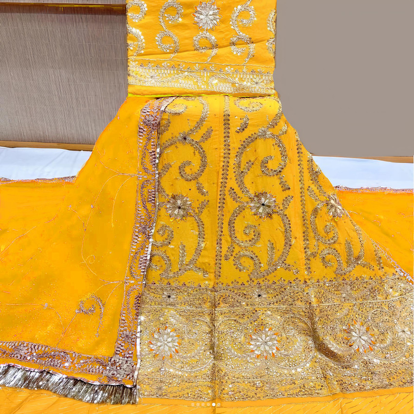 Rajputi dress yellow colour best sale