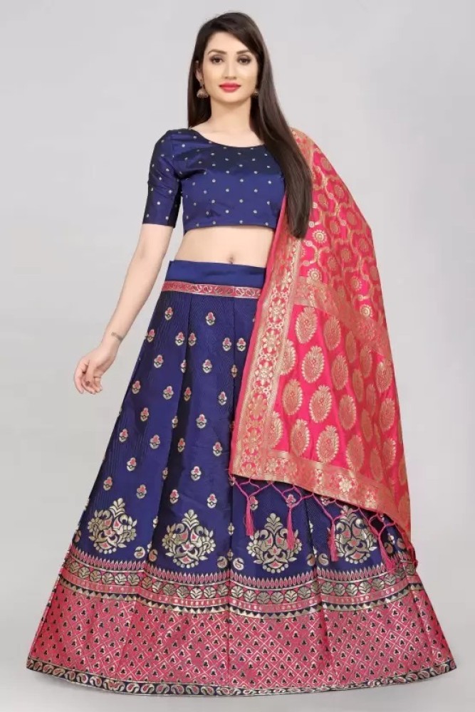 Fabulose Blue Banarasi Wedding Lehenga Choli, 53% OFF