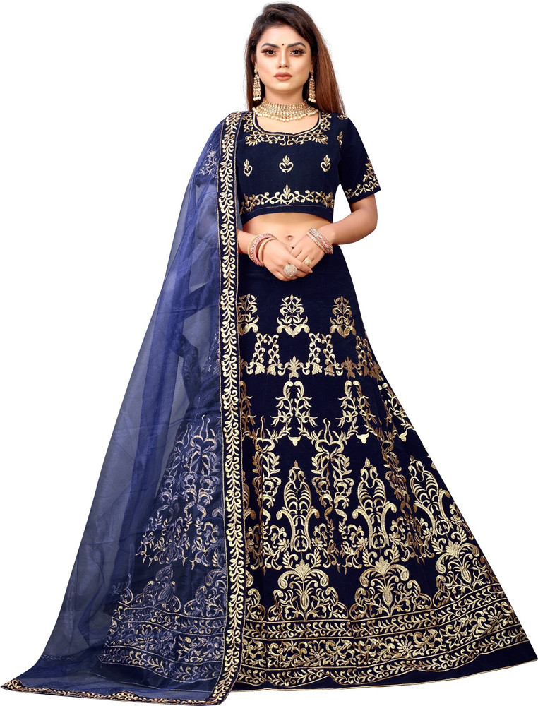 Blue lehenga outlet choli flipkart