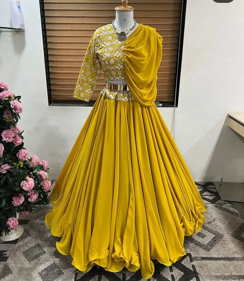 Trendy Fab Women Fit and Flare Yellow Dress - Buy Trendy Fab Women Fit and  Flare Yellow Dress Online at Best Prices in India | Flipkart.com