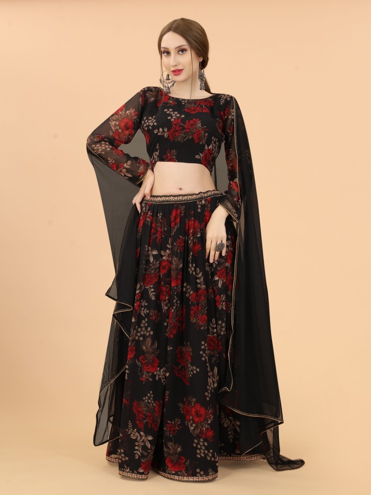 Share More Than 81 Crop Top Printed Lehenga Super Hot Poppy 8733