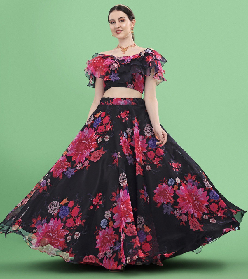 Floral lehenga shop flipkart