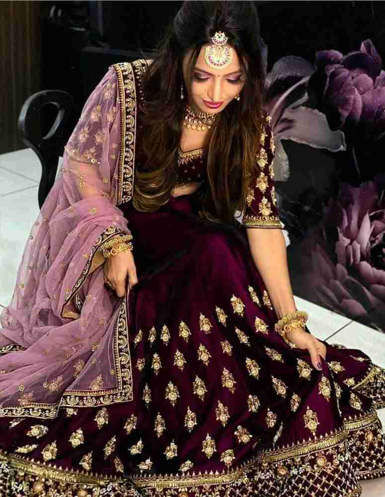 Flipkart cheap velvet lehenga