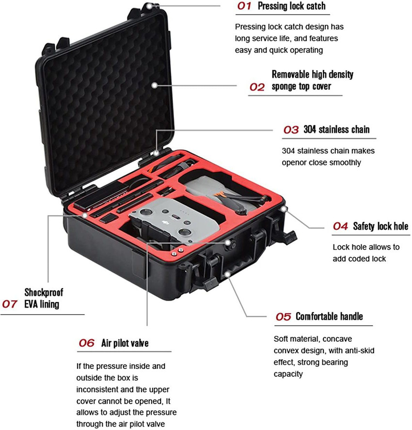 D Y Waterproof Carry Case for Mavic Air 2 Air 2S for DJI RC
