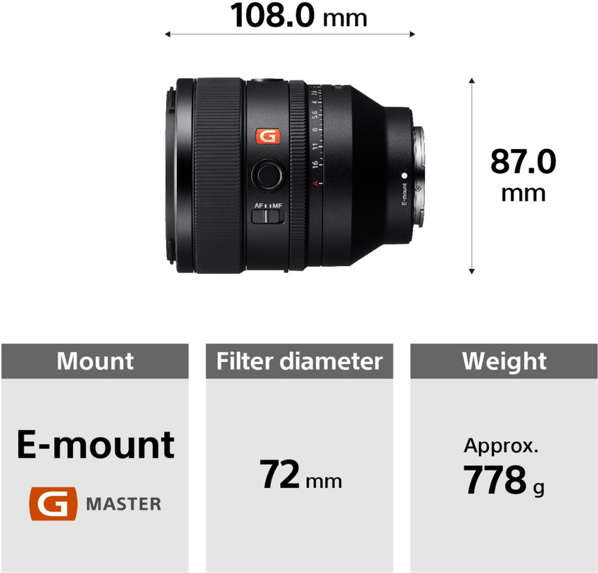 SONY SEL50F12GM/SEL50F12GM/Q SYX Standard Prime Lens - SONY 