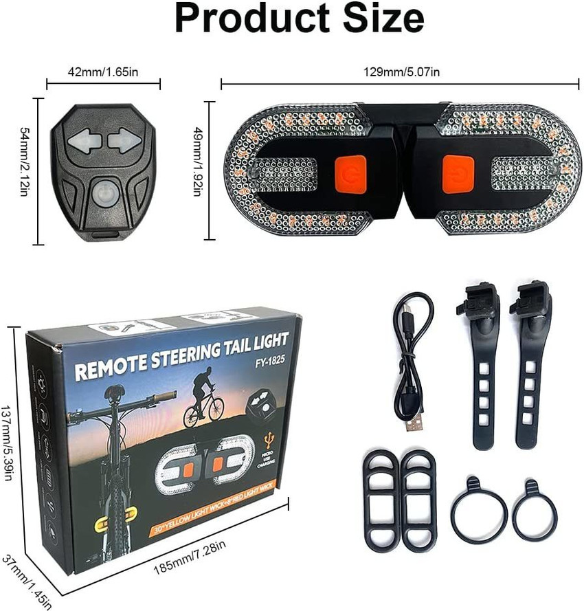 Linist Bicycle Turn Signals Bright Bicycle Bicycle Indicator Rear