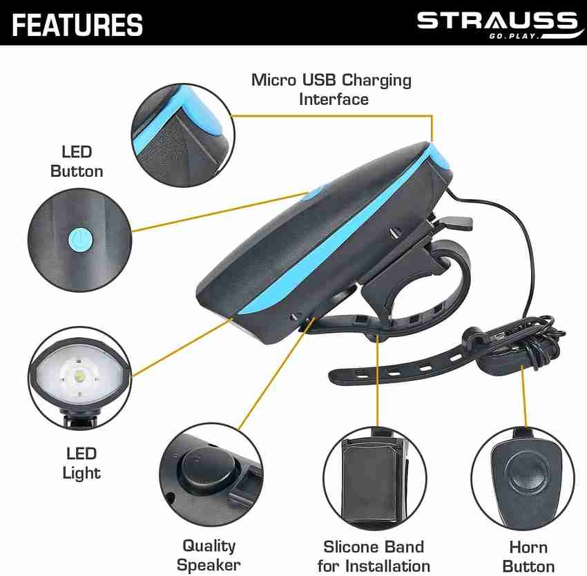 Strauss Rechargeable Cycle Light And Horn Cycle Horn Bicycle Headlight LED Front Light Buy Strauss Rechargeable Cycle Light And Horn Cycle Horn Bicycle Headlight LED Front Light