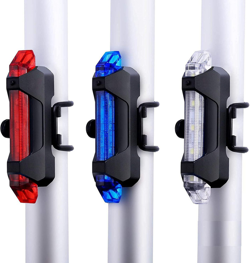 GADGET DEALS 3 Pc Combo 3 Color USB Cycling Bike Light Tail Rear