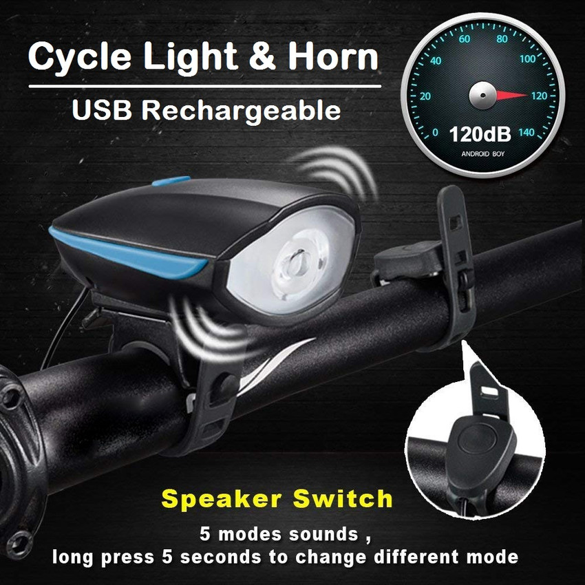 Cycle headlight with cheap horn