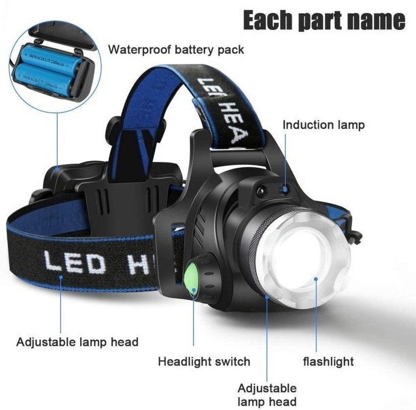 RMG Traders Rechargeable Head Flashlight LED Water Resistant For Fishing  LED Headlamp LED Headlamp - Buy RMG Traders Rechargeable Head Flashlight LED  Water Resistant For Fishing LED Headlamp LED Headlamp Online at