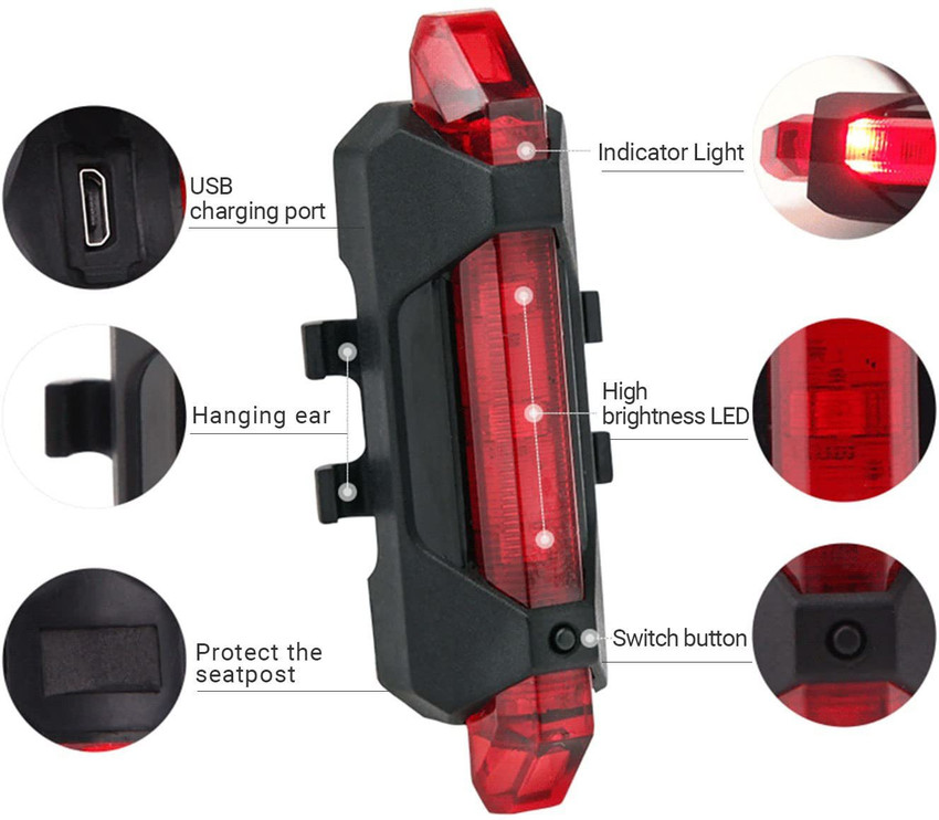 Rechargeable back online bike light
