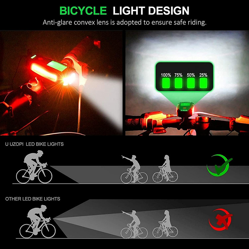LISTA USB Rechargeable with Speedometer Odometer LED Front Light
