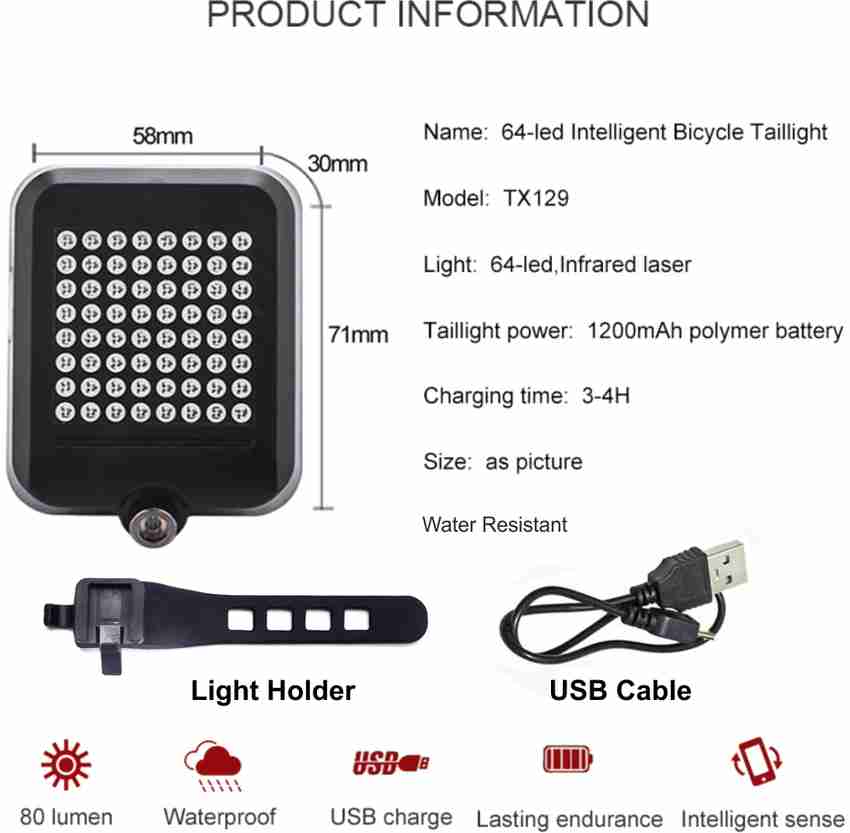 DSTECHBAR Cycle Indicator Taillight With Laser 64 LED 1200mAh Battery Warning Light LED Rear Break Light Buy DSTECHBAR Cycle Indicator Taillight With Laser 64 LED 1200mAh Battery Warning Light LED Rea...