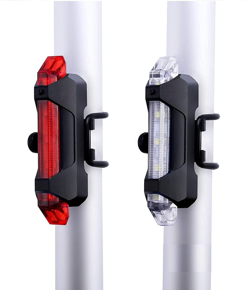 GADGET DEALS White Red Color USB Cycling Bike Light Tail Rear