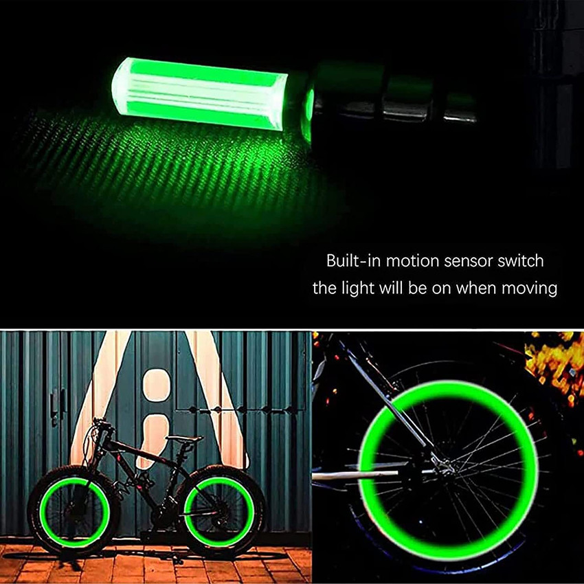 Online Experts Cycle Bike Car Tyre Valve Light LED Wheel
