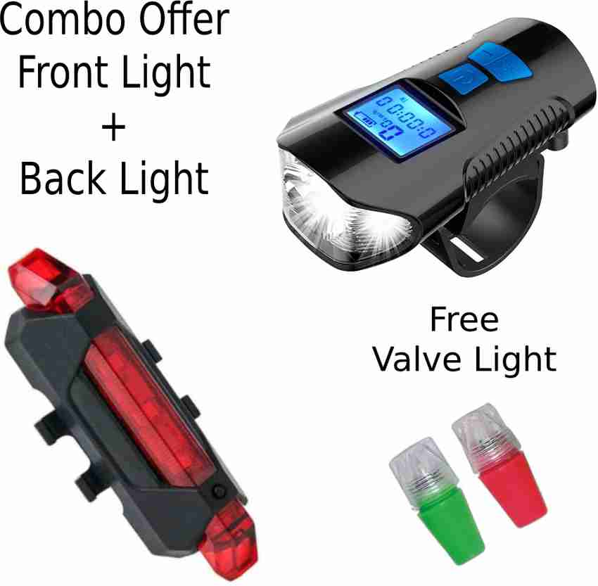 Online Experts Rechargable Cycle Speedometer Light with Horn and