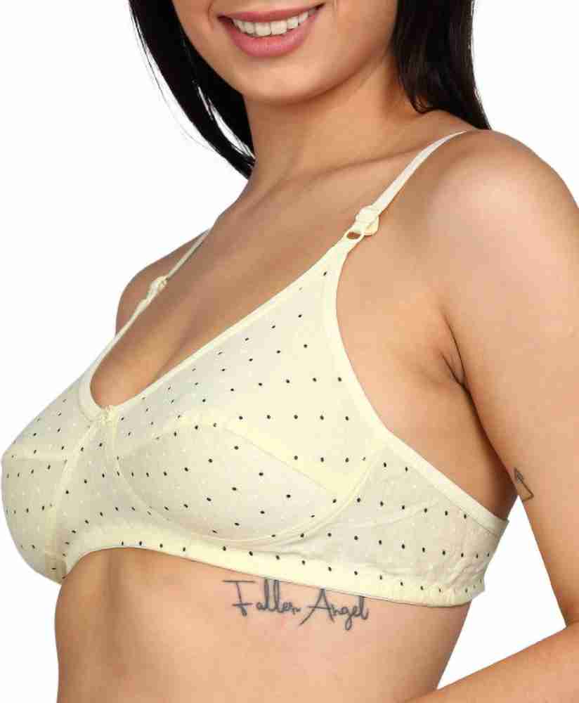 Buy SheBAE® Everyday Use Non Weird Non Padded Cotton Lingerie Bra Panty Set  for Women/Girls (Yellow) (30B) at