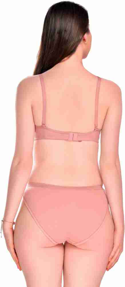 Buy Azeeva Hot Baby Pink Bra Panty Set at