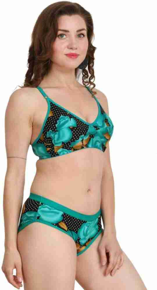 Buy Comffyz Floral Print Bra Panty Set For Women Pack of 2