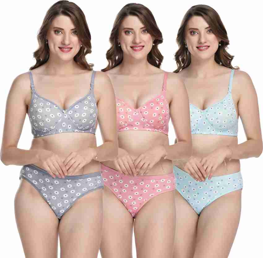 Buy Nivcy XX-Large Women Bra Panty Set Light Green Online at Best