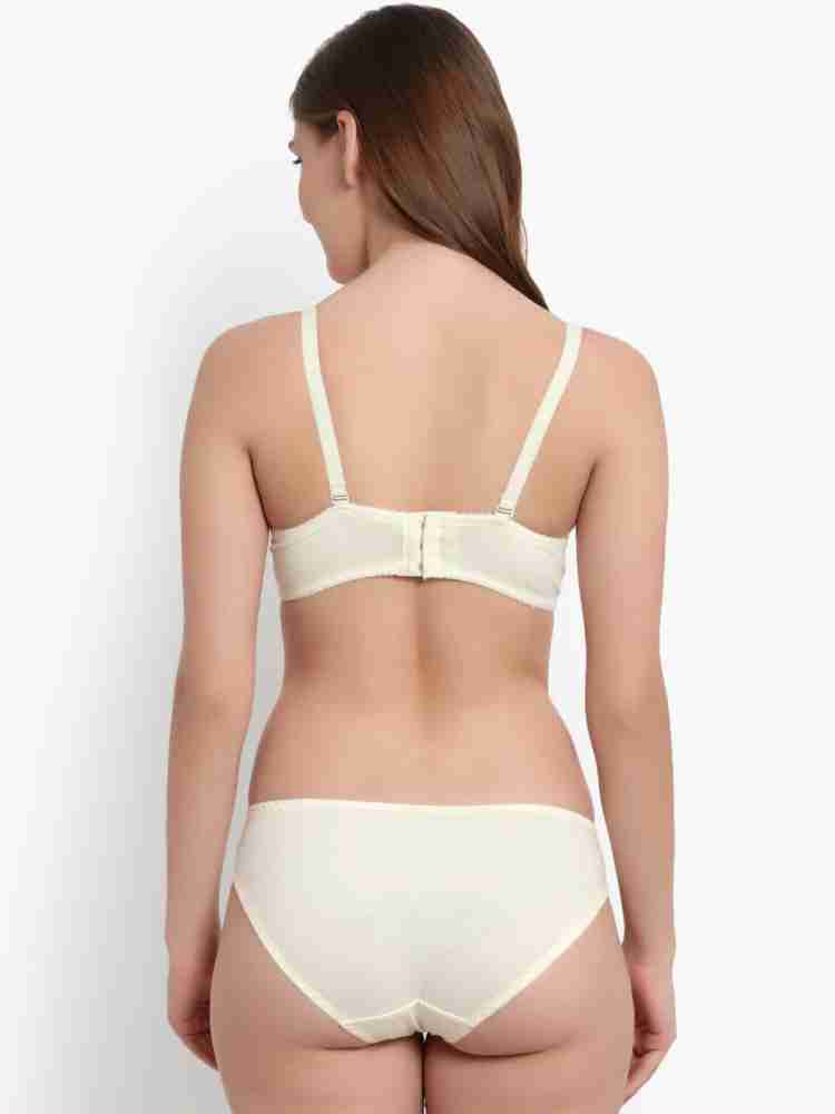 Buy Flicarts Women's Bralette Printed Padded Bra Panty Set Stylish Designer Lingerie  Set (Stretch, 34B, White) Online In India At Discounted Prices