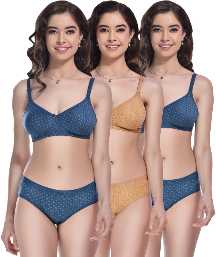Buy Alishan Set of 1 Women's Printed Non-Padded Bra & Panty Set Online @  ₹299 from ShopClues