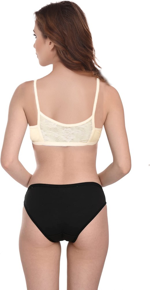 Buy FUNAHME Cotton Lingerie Half Padded Wire Free Bra Panty Set