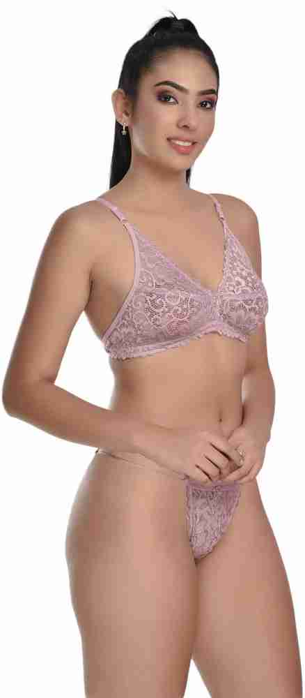 Buy online Pink Net Bras And Panty Set from lingerie for Women by Madam for  ₹399 at 76% off