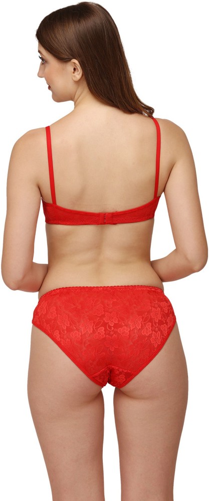 Buy DHANDAI FASHION Women Red Self Design Lace Bra and